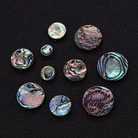 Natural Abalone Shell Round Flat Beads Polished Rainbow Shell Loose Beads For DIY Jewelry Making Crafts Accessories