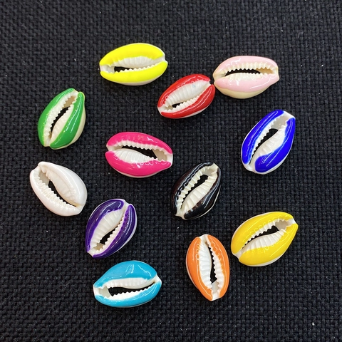 Natural Colored Cowrie Shell Beads For DIY Jewelry Making Printed Sea Snail Loose Spacer Beads For Necklace Bracelet Craft