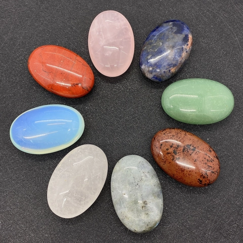 Cabochons en Pierre Naturelle Ovales Gemmes Quartz Rose Lapis-Lazuli Aventurine Verte Cristal Blanc Opalite Bijoux DIY