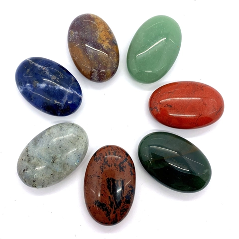 Cabochons en Pierre Naturelle Ovales Gemmes Quartz Rose Lapis-Lazuli Aventurine Verte Cristal Blanc Opalite Bijoux DIY
