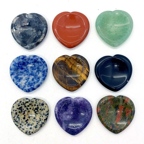 Pietra Naturale a Forma di Cuore Lucidata Pietra da Palmo Cristallo Curativo per Meditazione Accessorio DIY Gioielli Casa Ufficio