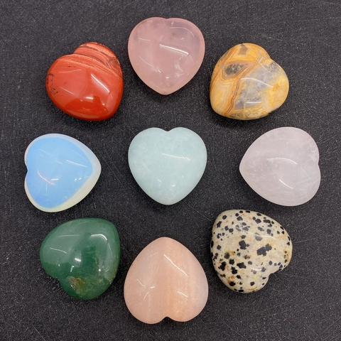 Perline in Pietra Naturale a Forma di Cuore Pietre di Cristallo Curative Lucidate per Gioielli Fai da Te Artigianato