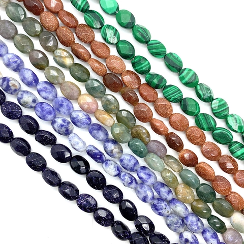 Gefacetteerde Ovale Natuursteen Kralen Losse Kralen Voor DIY Ketting Armband Sieraden Maken Tijgeroog Goudsteen Agaat Kralen