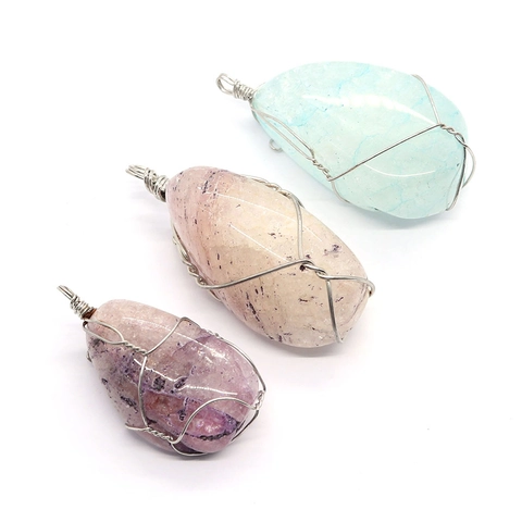 Natuurlijke Kristallen Steen Onregelmatige Draadgewikkelde Hanger Zonder Ketting Boheemse Edelsteen Charm Voor DIY Sieraden Maken Accessoires