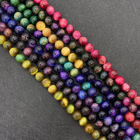 Pietra Occhio di Tigre Naturale Perline Sciolte Tonde Effetto Occhio di Gatto Per Creazione Gioielli DIY Collana Bracciale Accessorio Varie Dimensioni