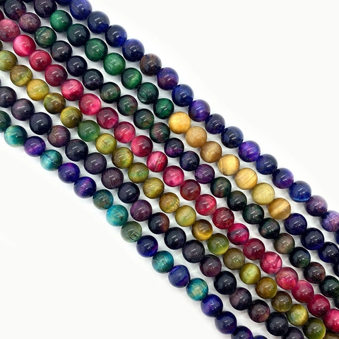 Pietra Occhio di Tigre Naturale Perline Sciolte Tonde Effetto Occhio di Gatto Per Creazione Gioielli DIY Collana Bracciale Accessorio Varie Dimensioni