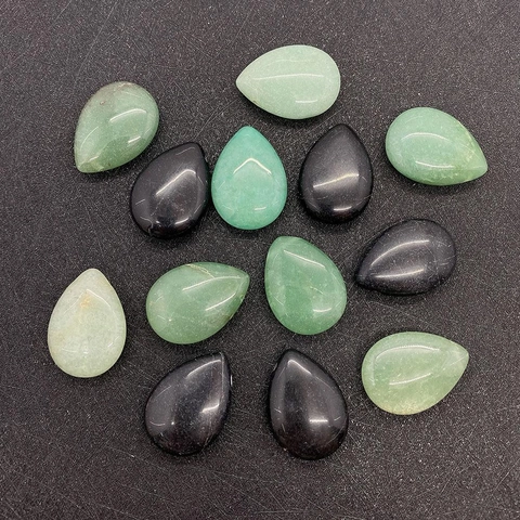 Natuursteen Teardrop Kralen Groene Aventurijn Zwarte Agaat Gepolijst Waterdruppel Losse Kralen Voor DIY Sieraden Maken Accessoires