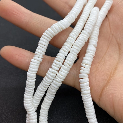 Natürliche Polierte Muschel Heishi Perlen Flach Rund Disc Spacer Perlen Für DIY Schmuckherstellung Halskette Armband