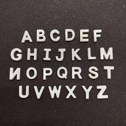 Natural White Mother Of Pearl Shell Letter Beads Capital Alphabet Beads For DIY Necklace Bracelet Jewelry Making Baroque Style