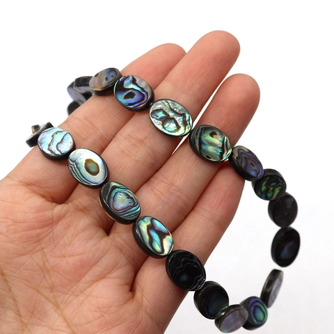 Natural Abalone Shell Oval Loose Beads Iridescent Rainbow Mother Of Artificial Pearl DIY Jewelry Making Findings Accessories