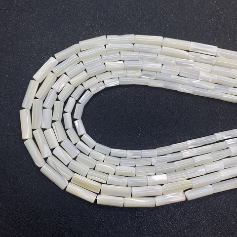 Natural Shell Cylinder Tube Beads Iridescent Mother Of Artificial Pearl Straight Hole Spacer Beads For DIY Jewelry Making Necklace Bracelet Accessory