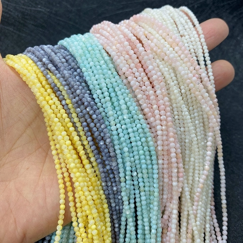 Natural Shell Freshwater Round Beads Polished Loose Beads DIY Necklace Bracelet Jewelry Making Accessories Multicolor Beads