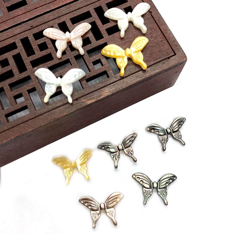 Natürliche See Muschel Schmetterling Anhänger Perlmutt Geschnitzter Schmetterling Charme Für Halskette Ohrring DIY Schmuckherstellung