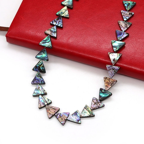 Natural Iridescent Abalone Shell Triangle Beads For DIY Jewelry Making Necklaces Accessories Polished Geometric Charms