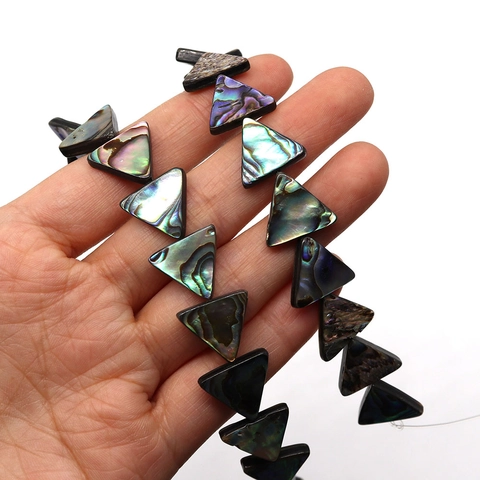 Natural Iridescent Abalone Shell Triangle Beads For DIY Jewelry Making Necklaces Accessories Polished Geometric Charms