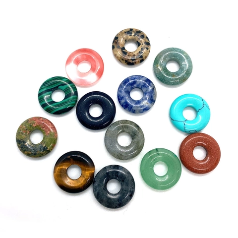 Naturstein Donut Anhänger Rundkreis Charm Für DIY Halskette Armband Schmuckherstellung Handwerk Zubehör