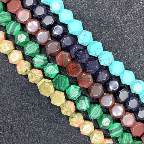 Gefacetteerde Zeshoekige Natuurstenen Kralen Losse Edelsteen Spacer Kralen Voor DIY Sieraden Maken Ketting Accessoires Voor Vrouwen Mannen Cadeau