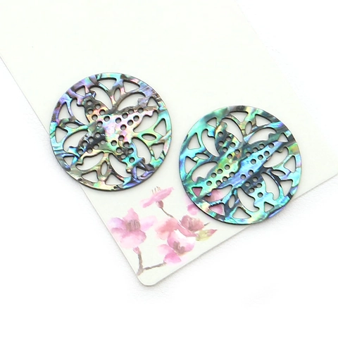 Natural Sea Abalone Shell Carved Pendants Hollow Turtle Round Teardrop Rectangle DIY Necklace Jewelry Making Connectors Accessories