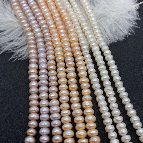 Natural AA Grade Freshwater Pearl Beads Flat Round Abacus Shape Loose Beads For DIY Necklace Bracelet Jewelry Making Strand