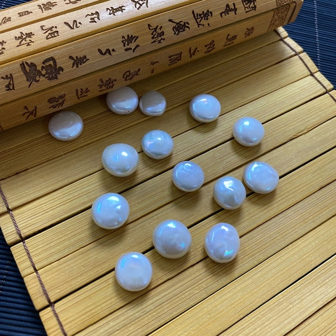 Natural Freshwater Pearl Loose Beads Large Round Flat Button Beads For DIY Jewelry Making Necklace Earring Accessories