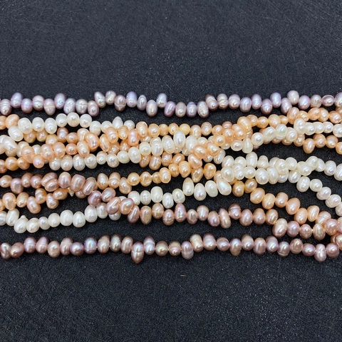 Hilos de Perlas de Agua Dulce de Arroz de Agua Dulce Natural de Alta Calidad Cuentas Sueltas para Hacer Joyas DIY Accesorios