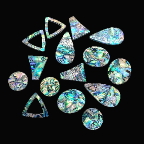 Natural Abalone Shell Iridescent Geometric Beads Round Oval Teardrop Hollow Triangle Charms For DIY Jewelry Making Accessories