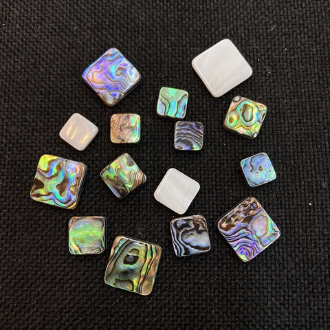 Natural Abalone Shell Square Cabochon Iridescent Shell Patch Flatback For DIY Jewelry Making Necklace Ring Inlay Accessories