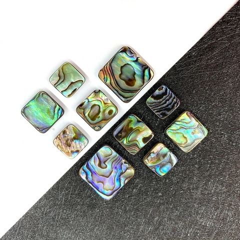 Natural Abalone Shell Square Cabochon Iridescent Shell Patch Flatback For DIY Jewelry Making Necklace Ring Inlay Accessories