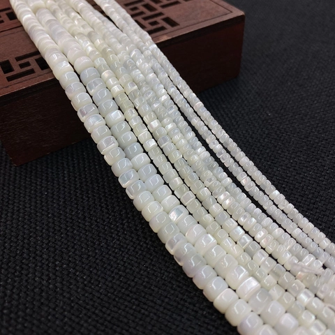 Natural White Freshwater Shell Trochus Loose Beads Cylindrical Barrel Shape Polished DIY Jewelry Making Bracelet Supplies