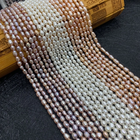 Natural Freshwater Pearl Rice Shape Loose Beads A Grade High Luster Cultured Pearls For DIY Jewelry Making Women Craft