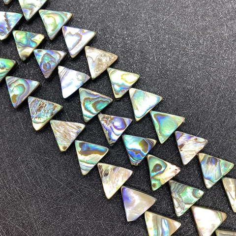 Natural Abalone Shell Triangle Loose Beads Iridescent Rainbow Shell Polished Spacers For DIY Jewelry Making Necklace Crafts