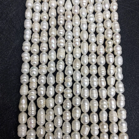 Perlas de Agua Dulce Naturales Forma de Arroz Barroco Hebras de Perlas Sueltas Para Accesorios de Fabricación de Joyas DIY