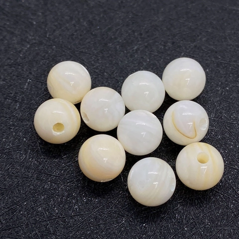 Natuurlijke Zoetwater Schelp Ronde Losse Kralen Wit Kunstparelmoer Bal Voor DIY Armband Sieraden Maken Accessoire