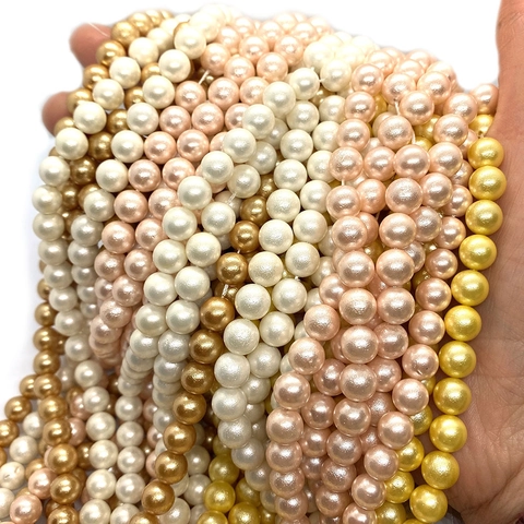 Round Glass Imitation Artificial Pearl Beads Loose Spacer Beads With Satin Luster For DIY Jewelry Making Necklaces Bracelets Accessories