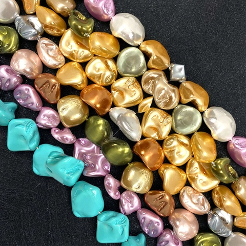 Baroque Irregular Glass Imitation Pearl Beads For DIY Jewelry Making Polished Artificial Pearl Glass Beads Strand Women Jewelry