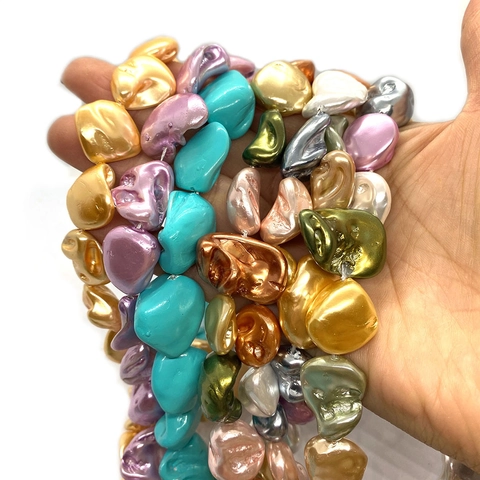 Baroque Irregular Glass Imitation Pearl Beads For DIY Jewelry Making Polished Artificial Pearl Glass Beads Strand Women Jewelry