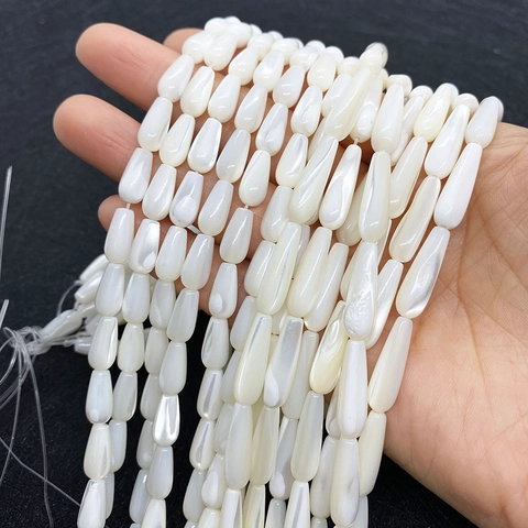 Natural Shell Waterdrop Loose Beads Mother Of Artificial Pearl Polished Tear Drop Spacer Beads For DIY Necklace Jewelry Making Supplies