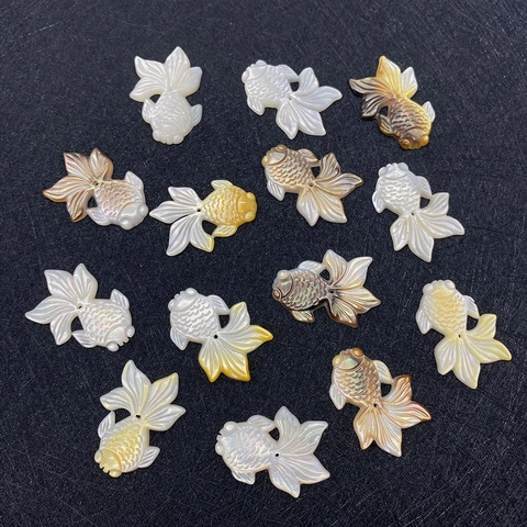 Natuurlijke Zee Schelp Goudvis Vorm Gesneden Hangers Voor DIY Sieraden Maken Handgemaakte Dier Charms Accessoire