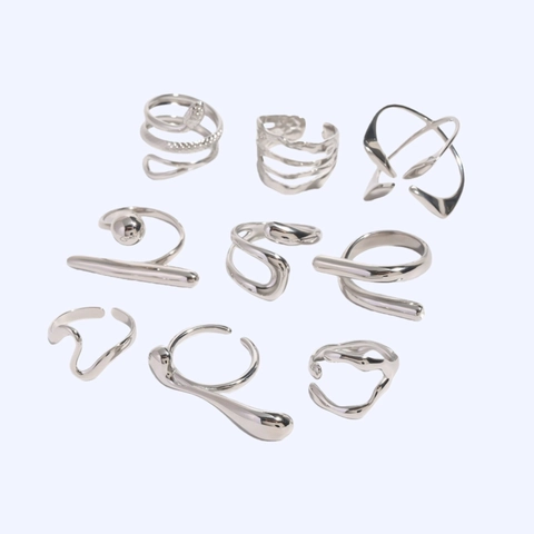 Bagues Ouvertes Minimalistes En Acier Inoxydable Pour Femmes Design Géométrique Moderne Métal Liquide Serpent Ajustable Bijoux Mode