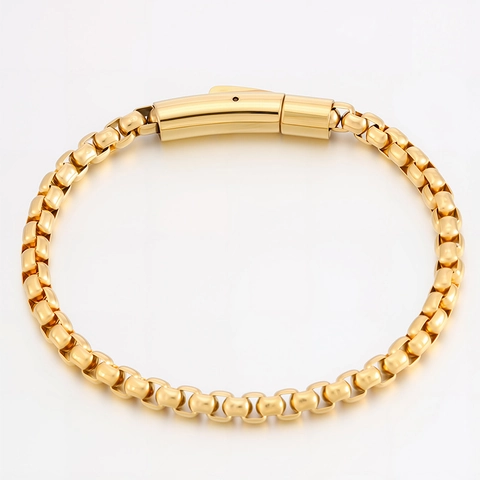 Titanium Steel Bracelet For Men Women Non-fading Vacuum Plated Dragon Bone Box Chain Luxury Unisex Jewelry With Press Clasp