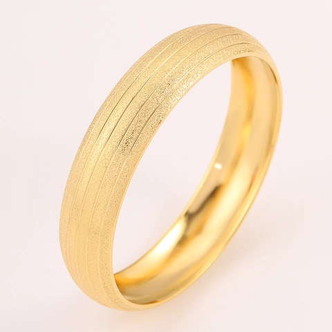 Vintage Titanium Steel Gold Frosted Bangle For Women Chinese Style Geometric Star Sunflower Pattern Bangle Jewelry