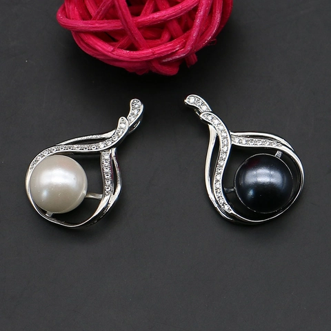 Kupfer Muschel Künstliche Perle Wassertropfen Anhänger Für DIY Schmuckherstellung Strass Eingelegt Elegant Damen Halskette Zubehör
