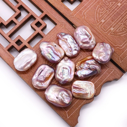 Natural Baroque Freshwater Pearl Beads Purple Rectangular Cultured Loose Bead For DIY Jewelry Making Accessories Handcraft