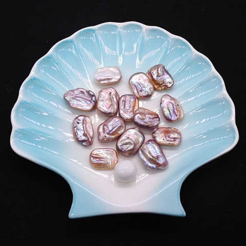 Natural Baroque Freshwater Pearl Beads Purple Rectangular Cultured Loose Bead For DIY Jewelry Making Accessories Handcraft
