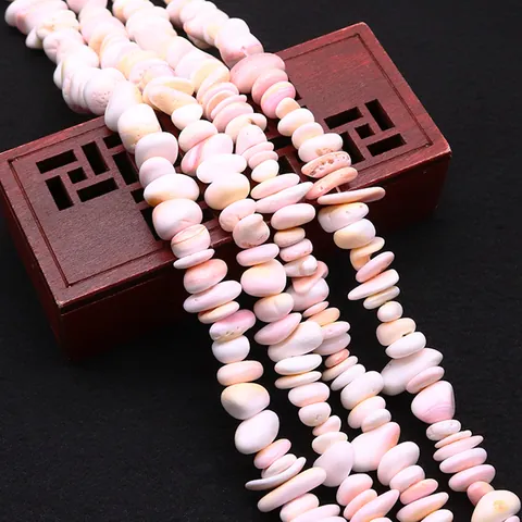 Natural Queen Conch Shell Irregular Beads Pink White Shell Pieces For DIY Jewelry Making Necklaces Bracelets Accessories