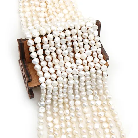 Natural Freshwater Pearl Baroque Beads Cross Hole Double Polished Cultured Pearl Loose Beads For DIY Necklace Bracelet Making