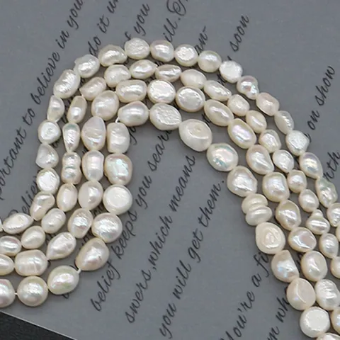 Natural Freshwater Pearl Baroque Loose Beads White Cultured Irregular Pearl Strand For DIY Necklace Bracelet Jewelry Making Accessories