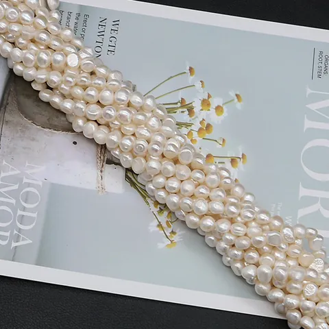 Natural Freshwater Pearl Baroque Beads Cross Hole Double Polished Cultured Pearl Loose Beads For DIY Necklace Bracelet Making