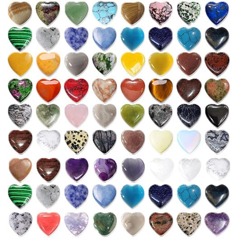 Natural Stone Heart Shaped Polished Beads Amethyst Rose Quartz Lapis Lazuli DIY Jewelry Making Healing Crystal Accessories