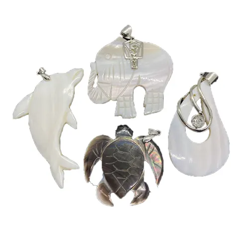 Natural Seawater Shell Dolphin Sea Turtle Shape Pendant Only (Without Chain) For DIY Necklace Jewelry Making Accessories